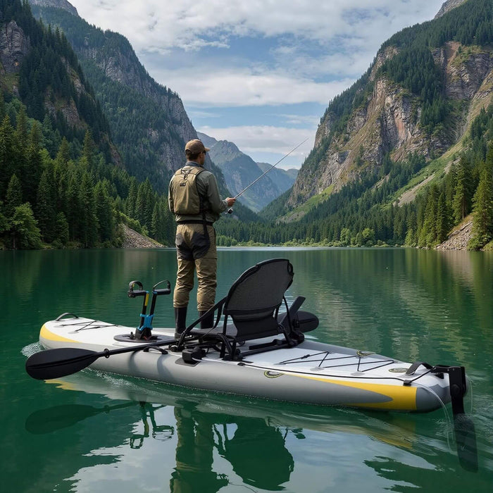 Portable 12FT Lightweight Inflatable PVC Fishing Kayak With Pedal System (SAK64328) SAKSBY WHOLESALE