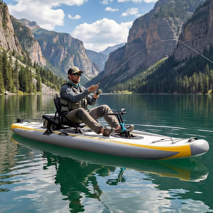 Portable 12FT Lightweight Inflatable PVC Fishing Kayak With Pedal System (SAK64328) SAKSBY WHOLESALE