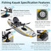 Portable 12FT Lightweight Inflatable PVC Fishing Kayak With Pedal System (SAK64328) SAKSBY WHOLESALE