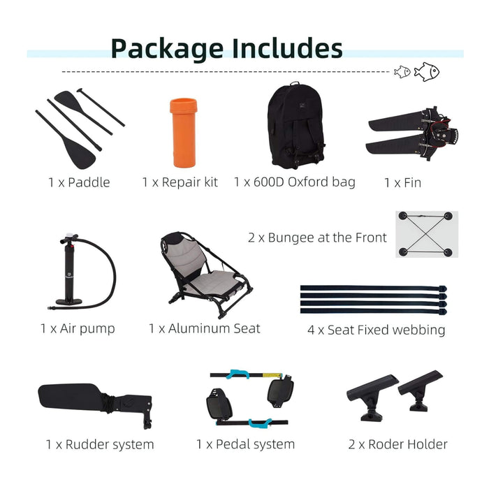 Premium 12FT Lightweight Inflatable Fishing Kayak With Pedal System (SAK15079) SAKSBY WHOLESALE