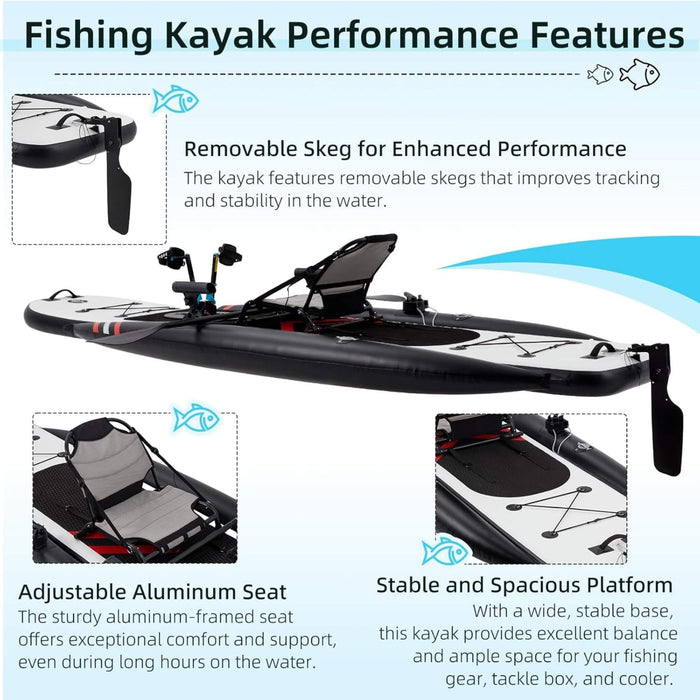 Premium 12FT Lightweight Inflatable Fishing Kayak With Pedal System (SAK15079) SAKSBY WHOLESALE