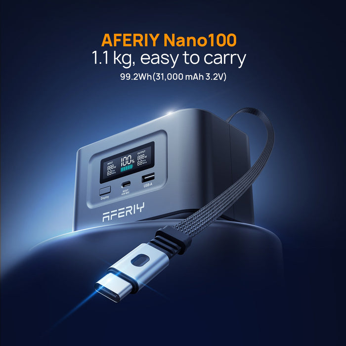 Aferiy Nano100 Portable Power Station – 100 W | 99.2 Wh