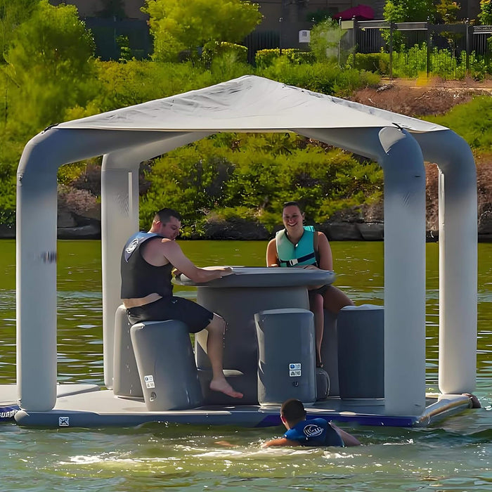 Inflatable Floating Water Dock Platform Island With Roof & Air Pump [Made-To-Order] (SAK17584) SAKSBY WHOLESALE