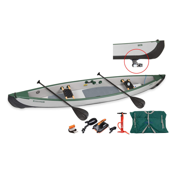 Sea Eagle 3-People TC16 High Pressure All Drop Stitch Inflatable Travel Canoe, 16FT [TC16K] (SAK43086) SAKSBY WHOLESALE