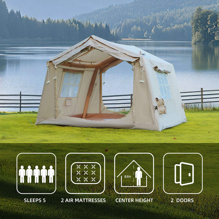 Trailora 4-Season Outdoor 4-6 People Inflatable Blow Up Camping Tent With Air Pump (SAK46821) SAKSBY WHOLESALE